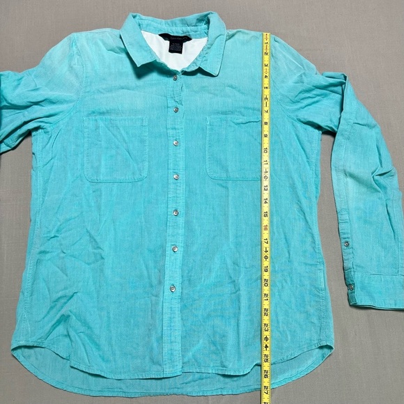 Calvin Klein Aqua Silver Buttons Buttons Button Down Cotton Mens XL - Picture 3 of 7